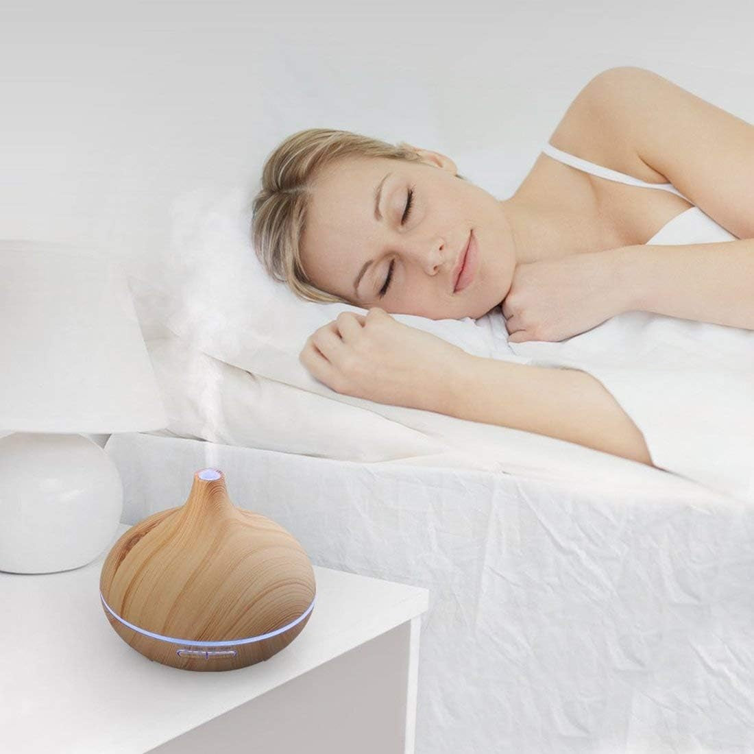 Aroma Essential Oil Wood Grain Diffuser with Remote Control 