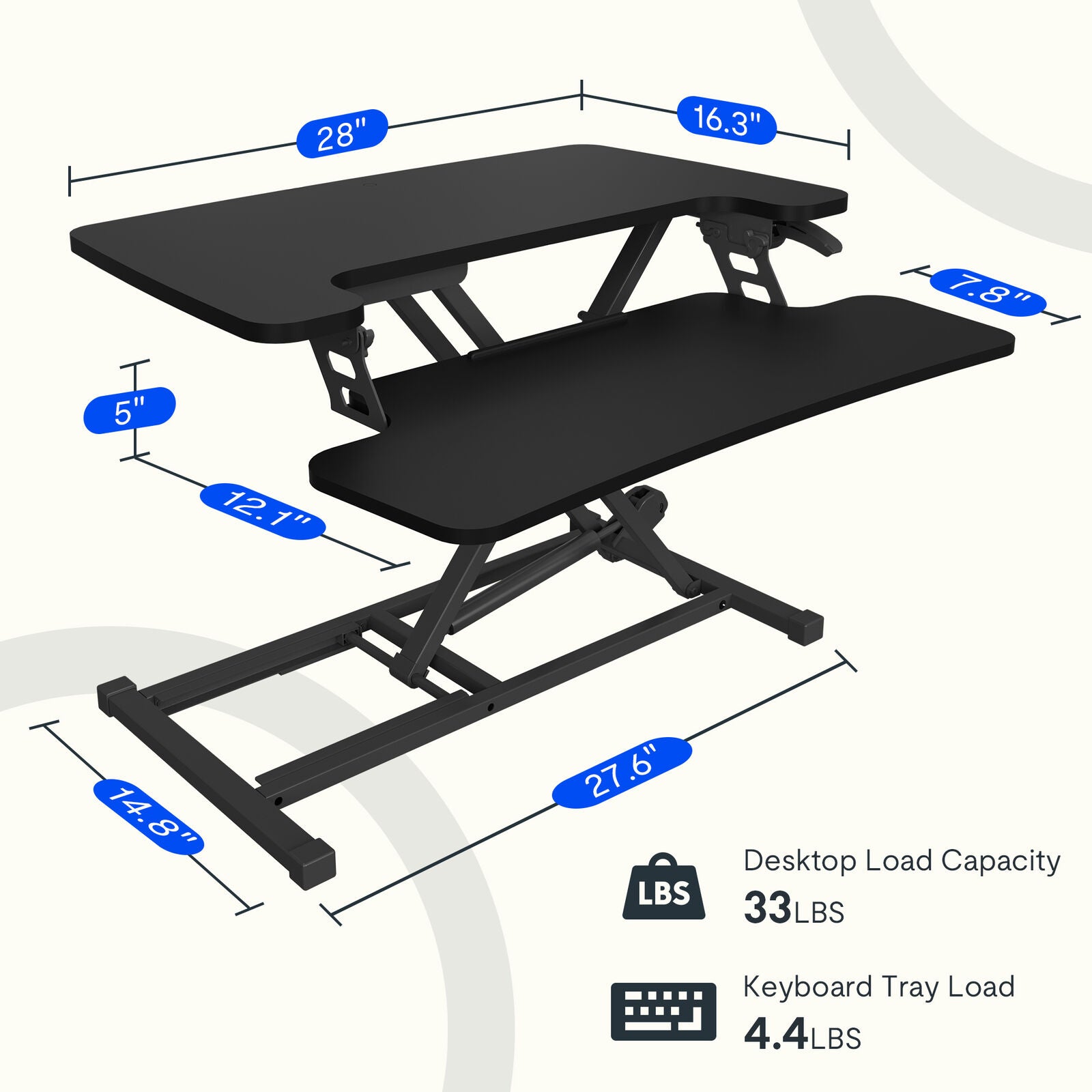 FLEXISPOT 28" Height Adjustable Desk Riser